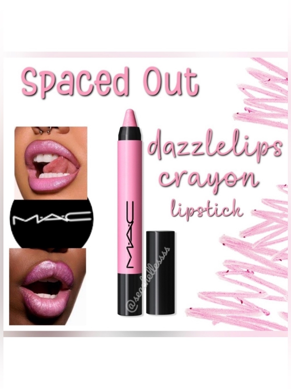 MAC Cosmetics Dazzlelips Crayon Lipstick Spaced Out Pink Pearl Brand New in Box